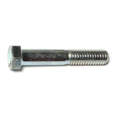 Midwest Fastener Grade 5, 7/16"-14 Hex Head Cap Screw, Zinc Plated Steel, 2-1/2 in L, 50 PK 00321